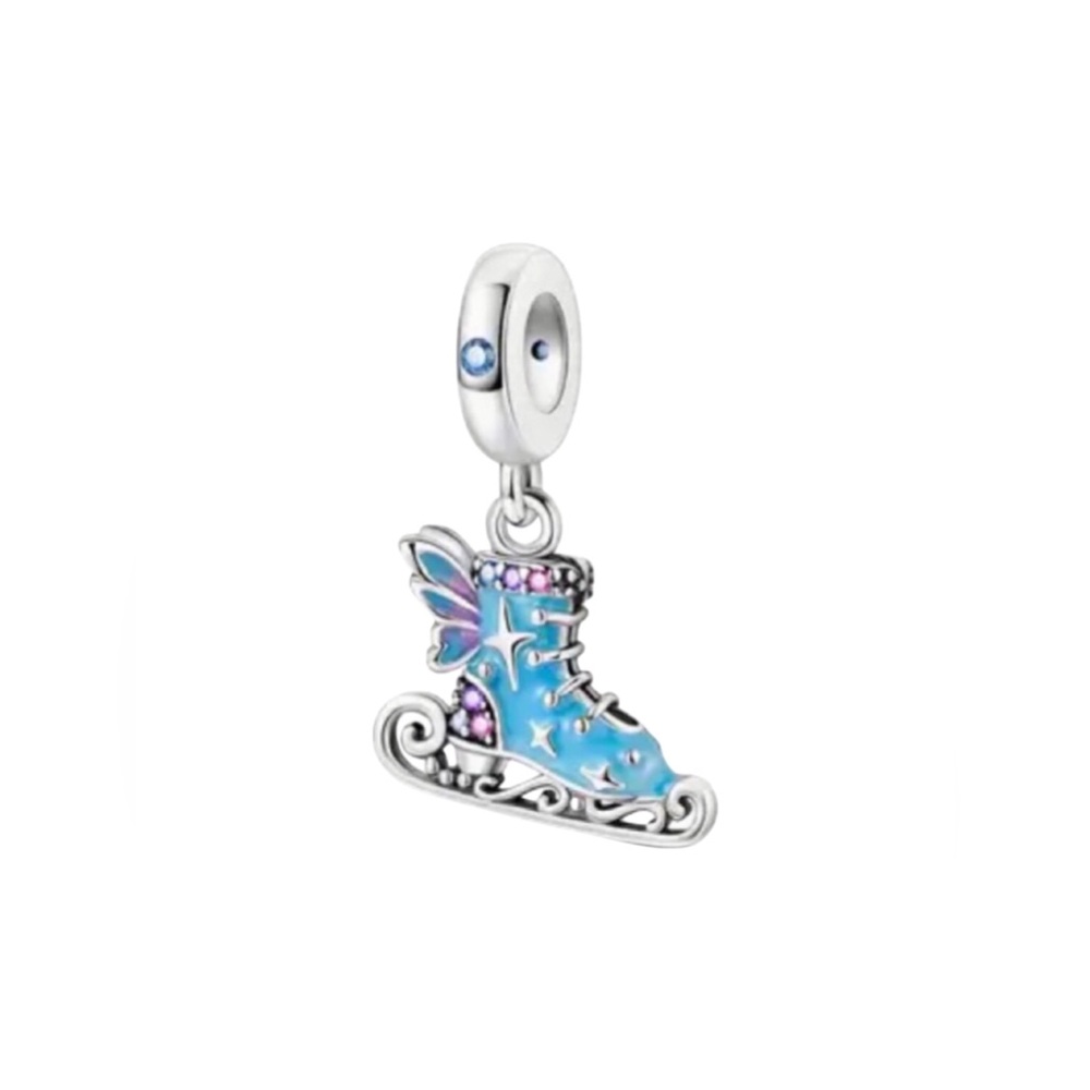 Sparkling Ice Skate Charm Pandora Style
